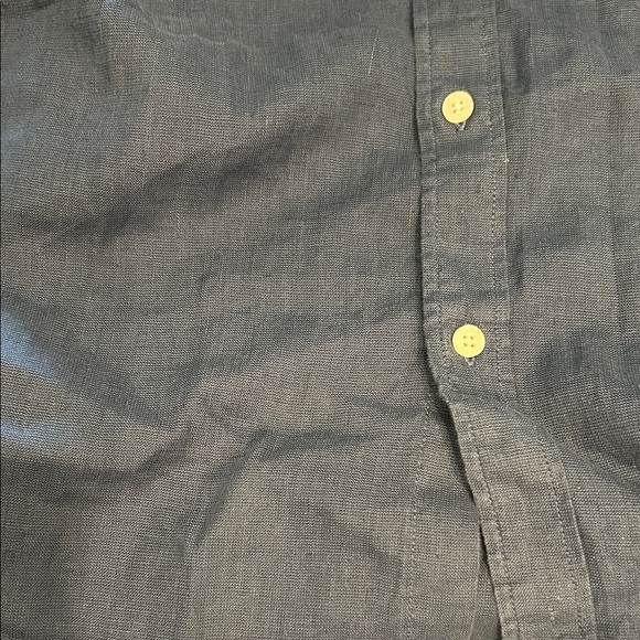 J. Crew Navy blue Linen Short-Sleeve Button-Down Shirt, size XL - Picture 5 of 5